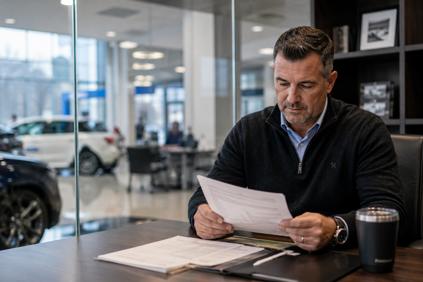 Focused professional in a modern office